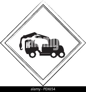 crane truck icon over white background, vector illustration Stock ...