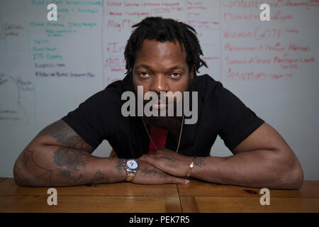 NFL player Michael Bennett poses for a portrait in Los Angeles Stock Photo