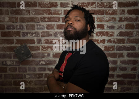 NFL player Michael Bennett poses for a portrait in Los Angeles Stock Photo