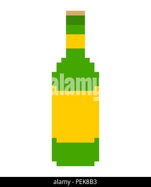 Bottle beer pixel art. 8 bit Vector illustration Stock Vector Image ...