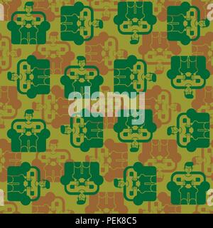 Gamer army pattern seamless. military ornament. Cibersport protective soldier texture.  Guy on chair and videogame. Boy and joystick. Vector backgroun Stock Vector