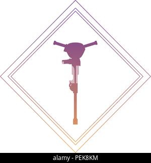 construction sign with hammer drill icon over white background, vector illustration Stock Vector