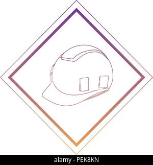 construction sign with safety helmet icon over white background, vector illustration Stock Vector