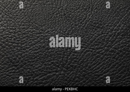 Texture of black leather close-up Stock Photo