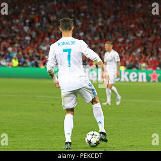KYIV, UKRAINE - MAY 26, 2018: Cristiano Ronaldo of Real