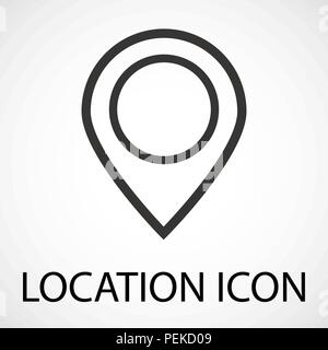 Simple location map pointer icon Stock Vector