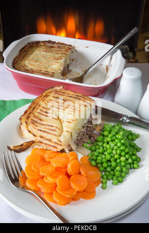 An English Pub Restaurant Meal Of Traditional Cottage Pie Served