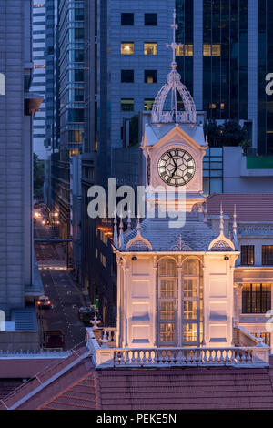 Lau Pa Sat clock tower downtown Singapore Stock Photo