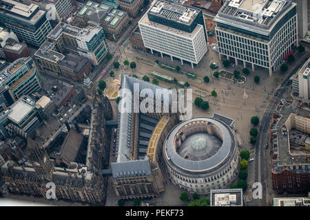 Manchester Town Hall complex aerial photo Stock Photo