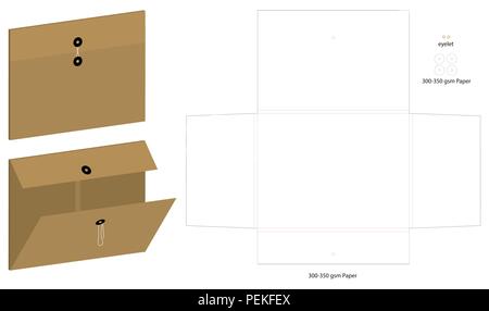 folder die cut mock up template vector Stock Vector