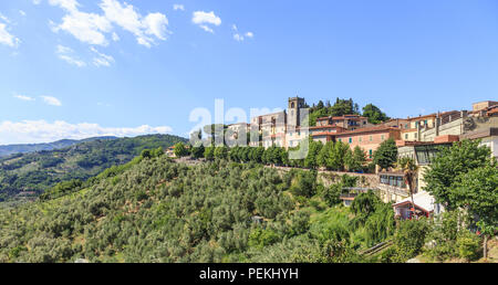 Montecatini Terme, Tuscany, Italy - Panorama of Montecatini Alto (old town) Stock Photo