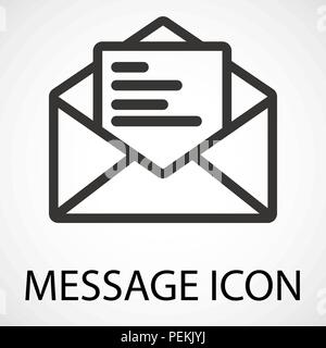 Simple message envelope line art icon, vector Stock Vector