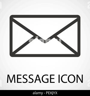 Simple message envelope line art icon, vector Stock Vector