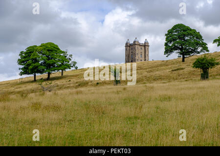 The Cage tower of the National Trust Lyme, in the Peak District, Cheshire, UK Stock Photo