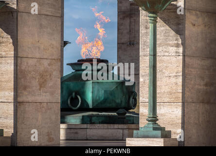 The Flame of National Flag Memorial (Monumento Nacional a la Bandera) - Rosario, Santa Fe, Argentina Stock Photo