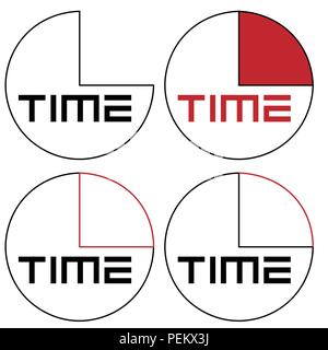 abstract clock with logo time minimalism logo Stock Vector