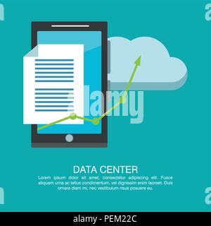 Data center poster with informaton Stock Vector