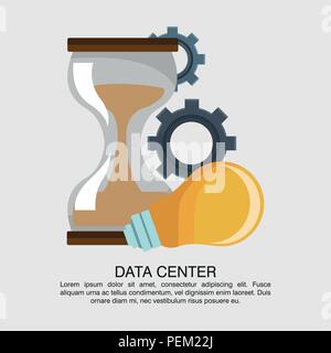 Data center poster with informaton Stock Vector
