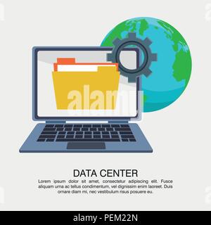 Data center poster with informaton Stock Vector