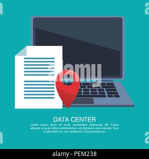 Data center poster with informaton Stock Vector