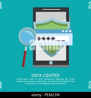 Data center poster with informaton Stock Vector