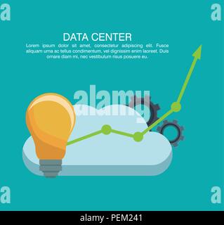Data center poster with informaton Stock Vector
