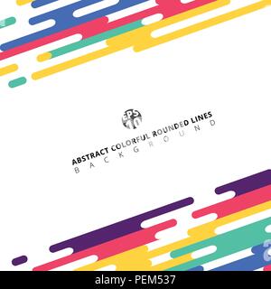 Abstract colorful Rounded Lines Halftone Transition. Vector Background Illustration Stock Vector