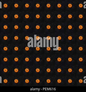 Happy Halloween! Seamless pattern with orange  pumpkin on black background Stock Photo