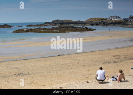 Trearddur Bay on a hot summer's day Stock Photo