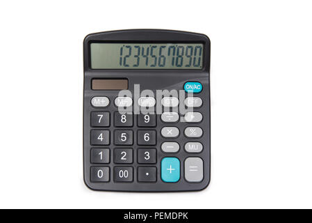 Calculator isolated on white background. Calculating machine. Stock Photo