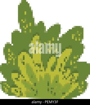 pixelated tropical brsu leaves plant Stock Vector
