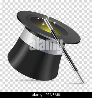 Magician Hat with Wand Stock Vector