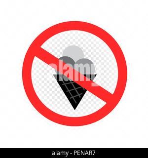 do not eat ice cream sign icon Stock Vector