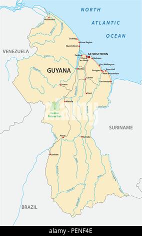 Map of Guyana Stock Photo: 137355464 - Alamy