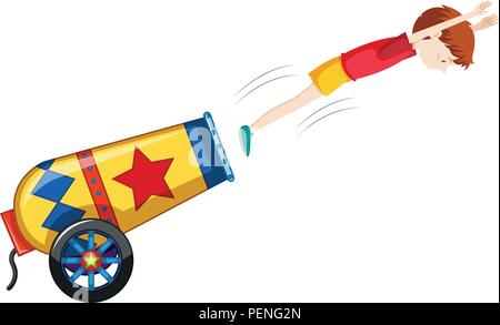 A colourful cannon on white background illustration Stock Vector