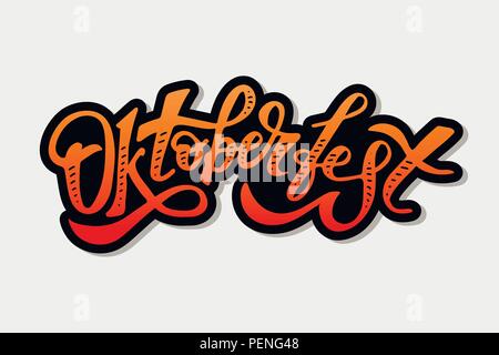 Oktoberfest lettering Calligraphy Brush Text Holiday Vector Sticker Stock Vector