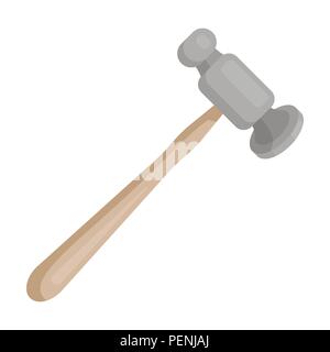 Jewelry hammer icon in cartoon design isolated on white background. Precious minerals and jeweler symbol stock vector illustration. Stock Vector