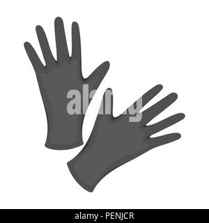 Black protective rubber gloves icon cartoon. Single tattoo icon from the big studio . Stock Vector