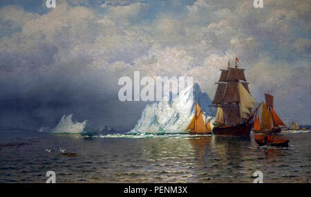 Whaler and Fishing Vessels near the Coast of Labrador, William Bradford, circa 1880, Indianapolis Museum of Art, Indianapolis, Indiana, USA, North Ame Stock Photo