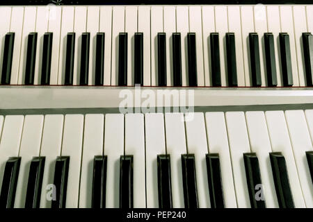 Tasti del pianoforte. Vista dall'alto in bianco e neroTasti del pianoforte. Vista dall'alto in bianco e nero  