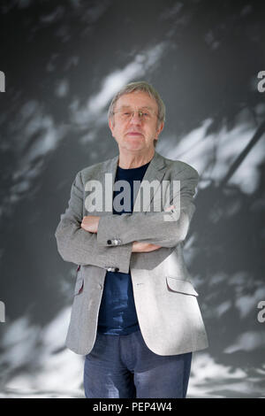Edinburgh, UK. 16th August, 2018. Alan Spence, the Scottish poet, playwright and novelist. Professor in Creative Writing at the University of Aberdeen, where he is also artistic director of the annual WORD Festival.  Pictured at the Edinburgh International Book Festival. Edinburgh, Scotland.  Picture by Gary Doak / Alamy Live News Stock Photo