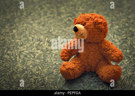 teddy bear over vintage background Stock Photo