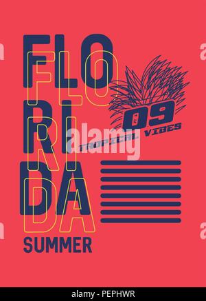 florida summer t shirt design vector illustraton Stock Vector