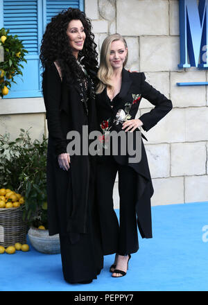 The World Premiere of 'Mamma Mia! Here We Go Again' held at the Eventim Apollo - Arrivals  Featuring: Cher, Amanda Seyfried Where: London, United Kingdom When: 16 Jul 2018 Credit: Mario Mitsis/WENN.com Stock Photo