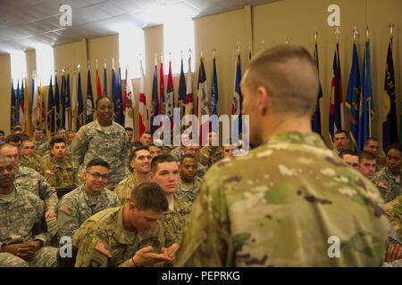 Soldiers with B. Company, 96th Aviation Support Battalion, 101st Combat ...