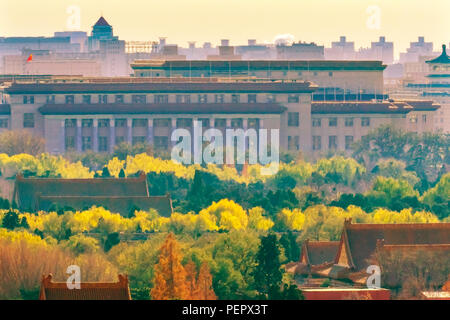 Great Hall of People Forbidden City Beijing China.  Great Hall of People is the place where China's National Congress meets. Stock Photo