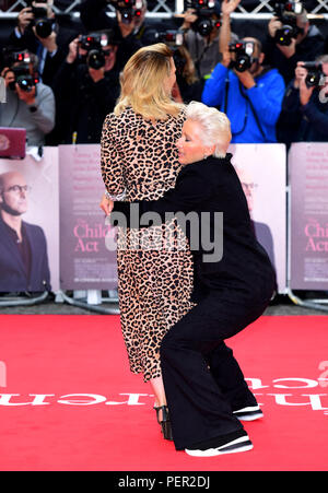 Hayley Atwell and Emma Thompson (right) attending the Children Act Premiere, London. Stock Photo