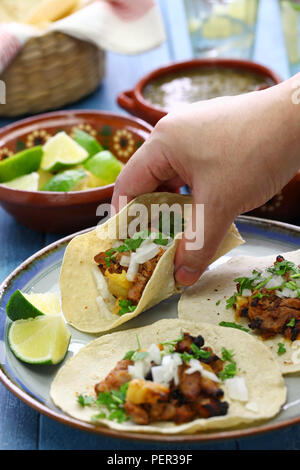 tacos al pastor, mexican food Stock Photo