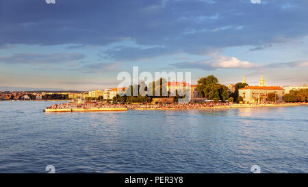 Ancient city of Zadar, Croatia as seen from the sea Stock Photo