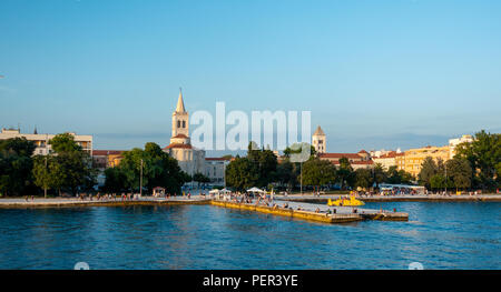 Ancient city of Zadar, Croatia as seen from the sea Stock Photo